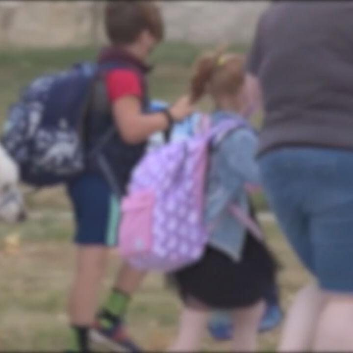 Children wearing masks